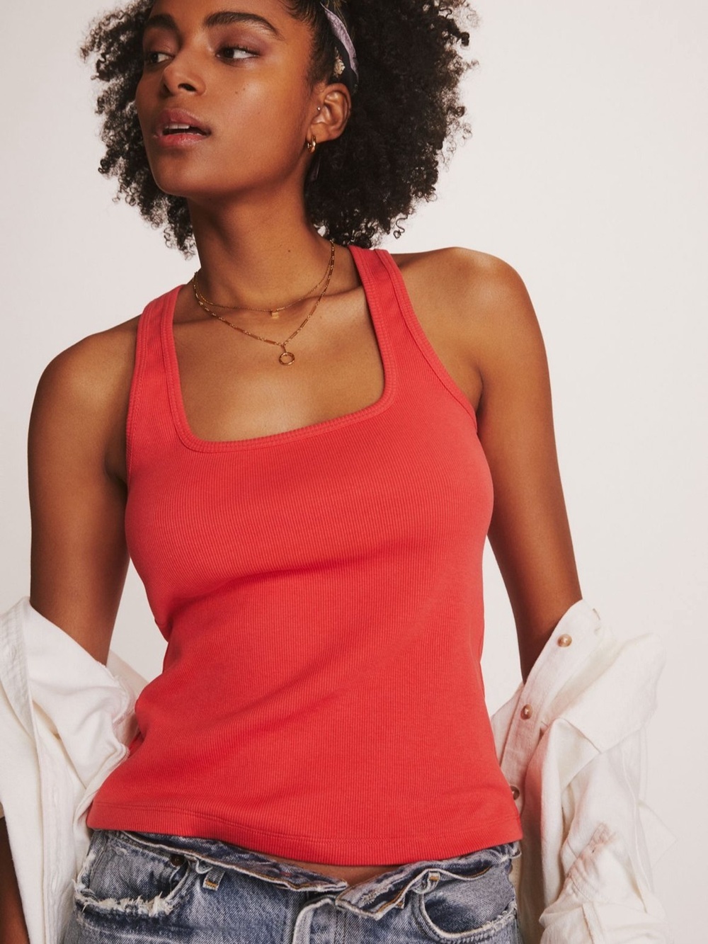 Maeve Racerback Tank Small Ribbed